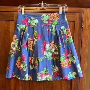Maeve Pink floral pleated Skirt fully lined - size 4 - like new condition